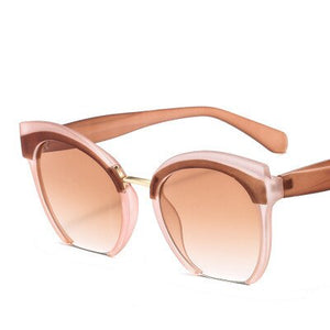 Half Frame Cat Eye Women Sunglasses